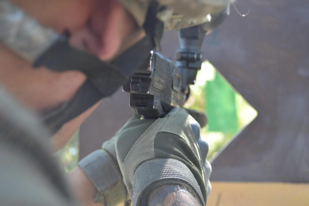 close up of pistol grip