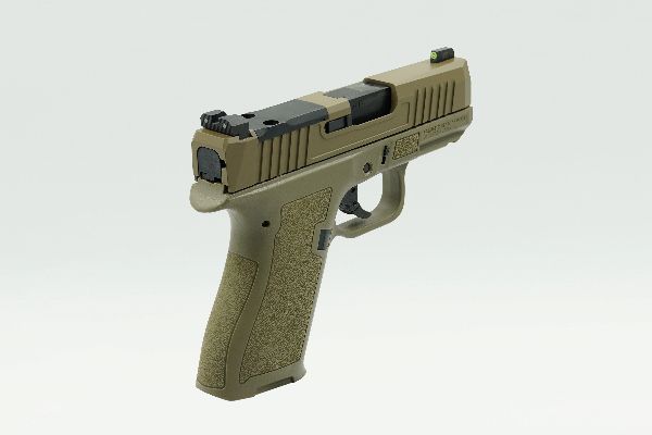 pistol superimposed on white background