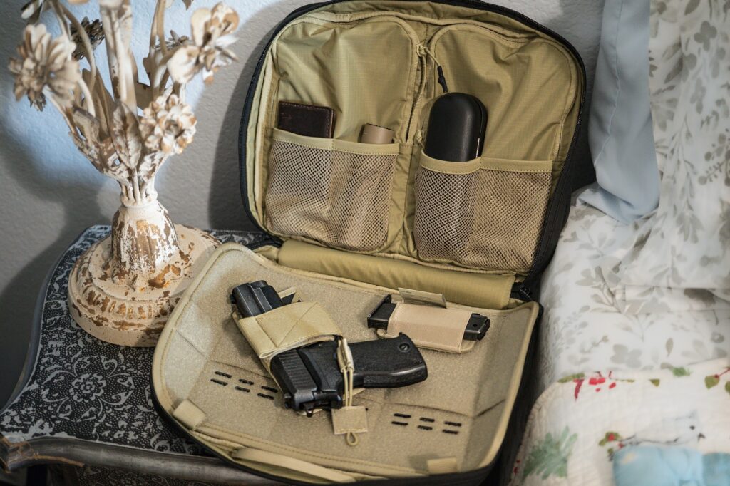 Bag open showing contents