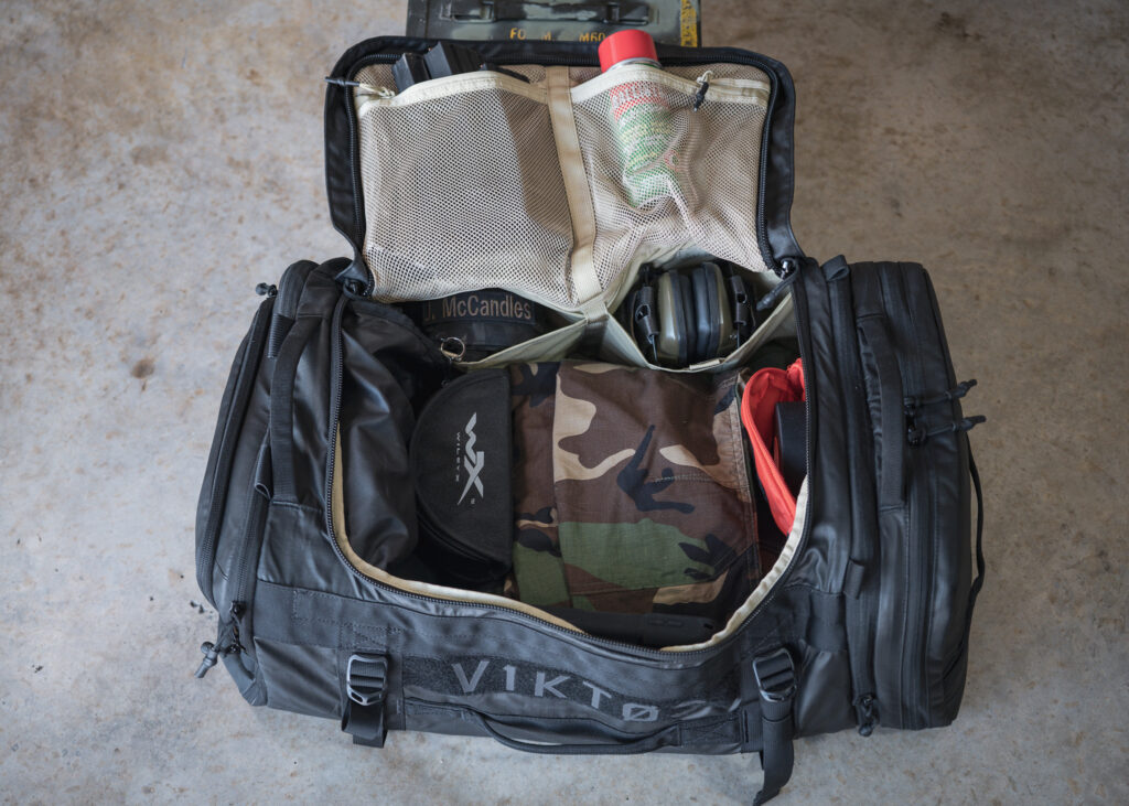 Open bag with contents inside