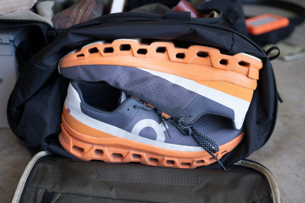 shoes held within bag